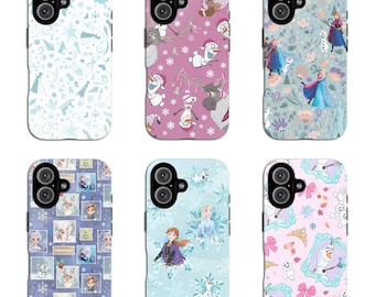 Frozen Elsa Phone Case, Anna Elsa Phone Case Cover for iPhone 17 16 15 14 13 12 11 Pro Max, Samsung Galaxy S25 S24 S23 Ultra
