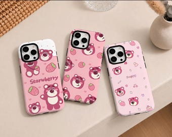 Lotso Strawberry Bear Phone case, Toy Story, Woody Buzz Phone Cover Cover for iPhone 17 16 15 14 13 12 11 Pro Max, Samsung S25 S24 S23 S22