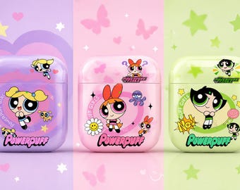 Cute Powerpuff Girls Pink Heart AirPods Case, Trendy Summer Vibes AirPod Case, AirPod Pro 1 2 3 Cover, Airpod Pouch, Disney Airpod 4 cases