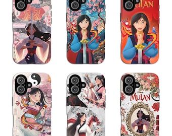 Mulan Phone Case Vintage Disney Princess Cover for iPhone 17 16 15 14 13 12 11 Pro Max, Samsung S25 S24 S23 S22