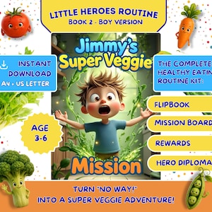 Jimmy's Super Veggie Mission Flipbook | Healthy Eating Activity Pack (Digital Download)