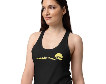 Minimalistischer Sonnenuntergang Skyline Tank Top | Medellin Tanktop | Unisex Sommer Top | Amanecer Kollektion | Paisa Studio