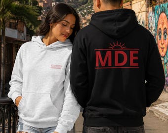 MDE Back Print Hoodie | Minimal Streetwear Hoodie | Oversized Citywear Pullover | MDE Collection