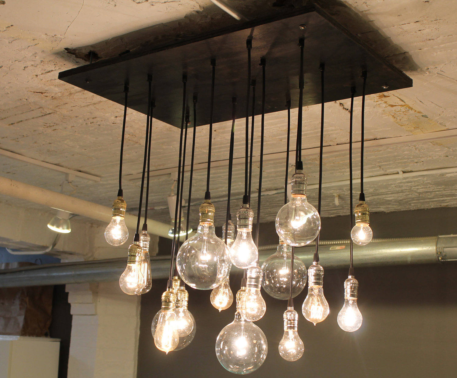 Industrial Chandelier With Edison Bulbs Urban Chandelier