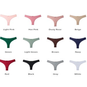 Personalized Cotton Thong – Custom Embroidered Name, Bridal Lingerie, Wedding Gift image 17