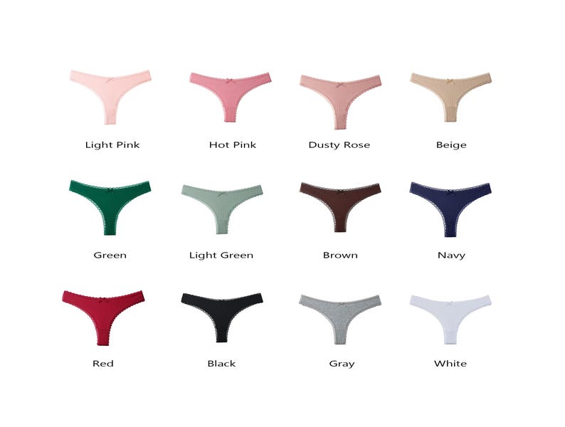 Personalized Cotton Thong – Custom Embroidered Name, Bridal Lingerie, Wedding Gift image 17