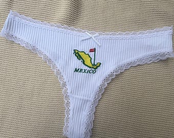 Custom Embroidered Cotton Thong – Custom Design Personalized Underwear, Bachelorette Party, Team Events & Group Gift Order