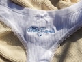 Personalized Cotton Thong \u2013 Custom Embroidered Name, Bridal Lingerie, Wedding Gift