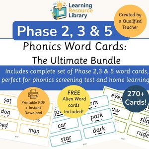 Paquete de tarjetas de palabras fonéticas de la Fase 5 con botones de sonido / Material imprimible de fonética para KS1 / Recurso de lectoescritura para EYFS / Tarjetas de lectura para el aprendizaje en casa