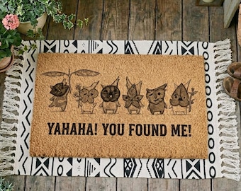 Felpudo de semillas de Yahaha Korok, felpudo de criaturas de Legend of Zelda, alfombra de entrada de juego de Nintendo