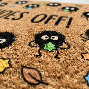 Soot Sprite Doormat, Shoes Off Welcome Mat, Studio Ghibli Inspired Home Decor image 4