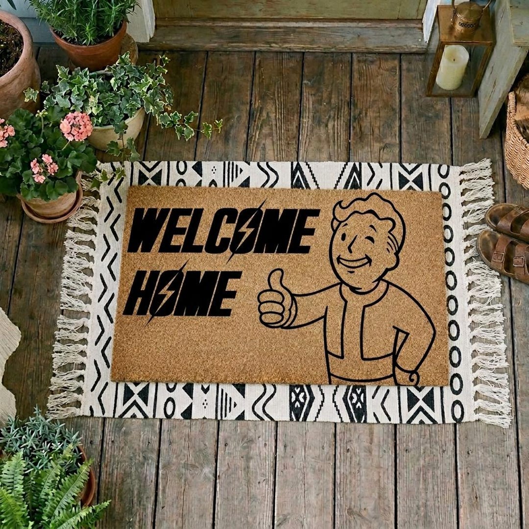 Fallout Area Rug Fallout Vault-tec Nuka Cola Doormat | Retro-futuristic Welcome Home ...