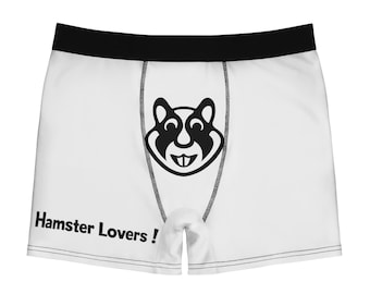 Cuecas Boxer com Estampa de Rosto de Hamster para Amantes de Hamster | Roupa Íntima Divertida com Tema Animal