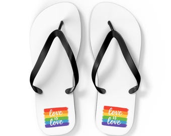 Colección Orgullo Gay. Chanclas Love Is Love / Sandalias Arcoíris del Orgullo