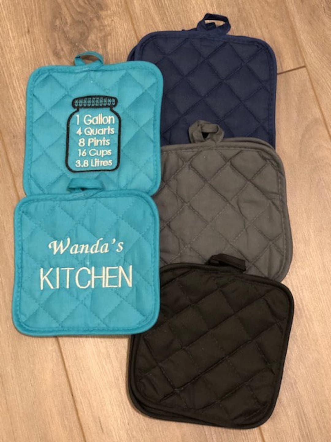 Embroidered Potholders Etsy