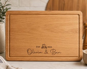 New Home Gift, Personalised Chopping Board, Bottom Engraved Housewarming Present
