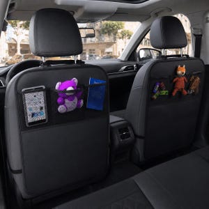 Waterproof Car Seat Organizer – 3 Pocket Kick Mat Protector for Kids