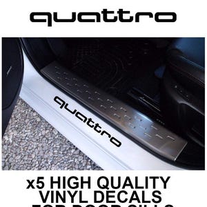 Dörrtröskel vinyldekaler set om 5 - Högkvalitativa bilklistermärken lämpliga för Audi Quattro