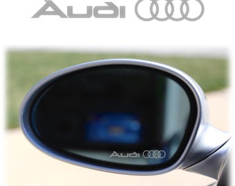 Semi-Transparent Side Mirror Decals Suitable for AUDI | Set of 3 Decals | Sandblasted Glass Effect | Universal Size