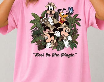 Mickey Minnie Goofy Pluto Safari-shirt, Lost In The Magic-T-shirt, Animal Kingdom Disney-shirt vakantie familie-uitstapje