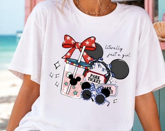Park Girl Shirt, USA Theme Park Vacation Tee, Retro Comic Style Graphic