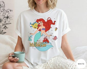 Retro Ariel & Flounder Bubble Poster Shirt, Little Mermaid Princess Tee, Disney Girl Trip Shirt, WDW Vacation Tee