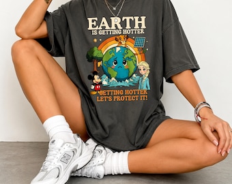 Retro aarde wordt warmer Shirt, T-shirt klimaatverandering, Save The Planet grafisch T-shirt, cadeau milieuactivist