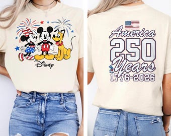 Mickey en vrienden 4 juli shirt 2026, Disney USA Independence Day Tee, shirt patriottische comfort kleuren, shirt Amerika Family Trip