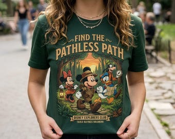 Disney Explorers Club-shirt, Mickey Minnie Donald Adventure-T-shirt, Find The Pathless Path-shirt, Disney-vakantiecadeau