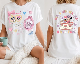 Shirt Disney Girls Just Wanna Have Fun, T-shirt Minnie Daisy Besties, shirt Disney zomervakantie, T-shirt Disney World Trip, cadeau voor haar