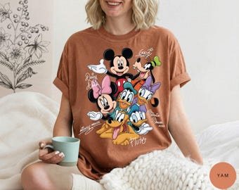 Comfortkleuren Mickey and Friends-tanktop, Disney-vakantietanktop, Disneyland Trip-shirt, T-shirt Mickey Mouse Head, magisch cadeau