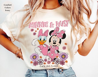 Comfortkleuren Minnie & Daisy zomershirt, retro Disney Besties-T-shirt, Girls Just Wanna Have Sun-shirt, Disney World Girls Trip-T-shirt