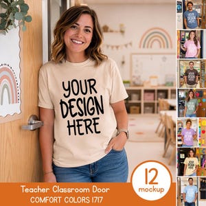 Comfort Colors 1717 Teacher Classroom Door Mockups Bundle, Etsy POD, JPG