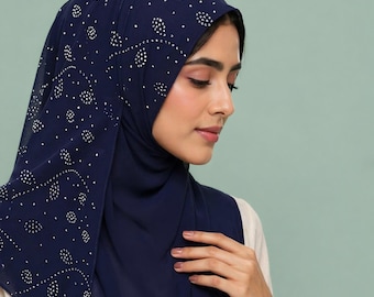 Hijab da donna, regalo per Ramadan e Eid, per feste serali, foulard da sposa musulmano