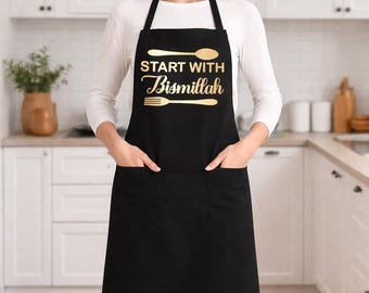 Islamitische keukenset, bismillah-schort, ovenwant, pannenlap, ramadancadeau