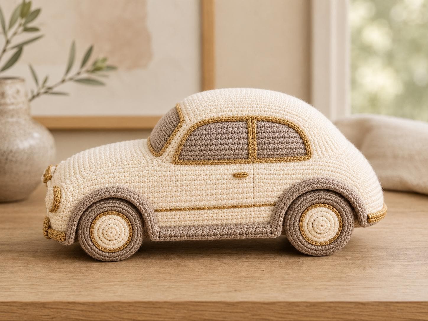 30 Crochet Car Patterns to Stitch Fun Vehicles, Classic Cars, and Cute Amigurumi Designs 28 Vintage Cream Car Pattern