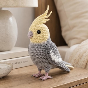Cockatiel Amigurumi Crochet Pattern PDF, Bird Plush Tutorial, Sultan Parrot Toy Instructions, Stuffed Animal DIY