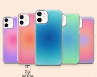 Custodia per telefono Aura con sfumatura Ombre Harmony per iPhone 17Pro, 16, 15, 14, 13, 12, Samsung S26, S25, S24, S23Fe, S22, A16, A56, Pixel 10, 9Pro