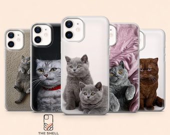British Shorthair Phone Case Cat Breed Cover for iPhone 17Pro, 16, 15, 14, 13, 12, Samsung S26, S25, S24, S23Fe, S22, A16, A56, Pixel10,9Pro