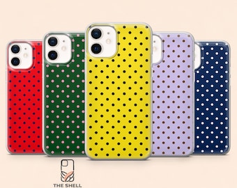 Cover per telefono a pois con motivo a pois per iPhone 17 Pro, 16, 15, 14, 13, 12, Samsung S26, S25, S24, S23Fe, S22, A16, A56, Pixel 10, 9 Pro