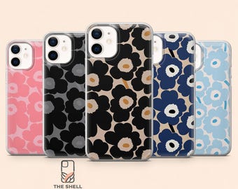 Custodia per telefono Marimekko con motivo floreale scandinavo per iPhone 17 Pro, 16, 15, 14, 13, 12, Samsung S26, S25, S24, S23Fe, A16, A56, Pixel 10, 9 Pro