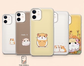 Hamster Phone Case Kawaii Rodent Cover for iPhone 17Pro, 16, 15, 14, 13, 12, Samsung S26, S25, S24, S23Fe, S22, A16, A56, Pixel 10, 9 Pro