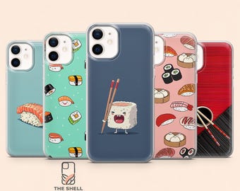 Sushi Phone Case Japanese Nigiri Cover for iPhone 17Pro, 16, 15, 14, 13, 12, Samsung S26, S25, S24, S23Fe, S22, A16, A56, Pixel 10, 9Pro
