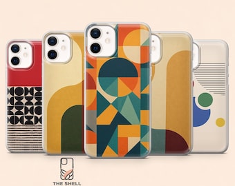 Bauhaus Phone Case Abstract Retro Art Cover for iPhone 17Pro, 16, 15, 14, 13, 12, Samsung S26, S25, S24, S23Fe, S22, A16, A56, Pixel 10,9Pro