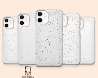Cover minimalista con effetto schizzi di colore e coriandoli per iPhone 17Pro, 16, 15, 14, 13, 12, Samsung S26, S25, S24, S23Fe, A16, A56, Pixel 10, 9Pro