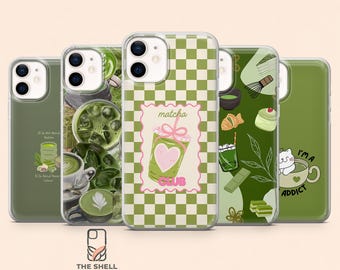 Cover per telefono Matcha Green Tea Latte per iPhone 17 Pro, 16, 15, 14, 13, 12, Samsung S26, S25, S24, S23Fe, S22, A16, A56, Pixel 10, 9 Pro