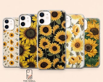 Cover per telefono con girasole e fiore di Helianthus per iPhone 17 Pro, 16, 15, 14, 13, 12, Samsung S26, S25, S24, S23Fe, A16, A56, Pixel 10, 9 Pro