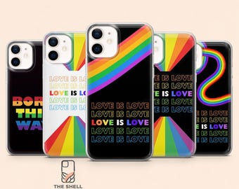 Love Is Love Phone Case Pride Rainbow LGBTQ Cover for iPhone 17Pro, 16, 15, 14, 13, 12, Samsung S26, S25, S24, S23Fe, A16, A56, Pixel10,9Pro