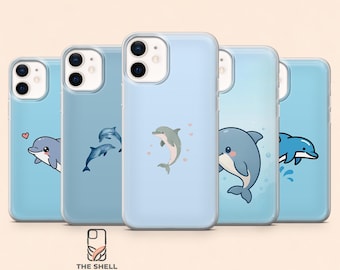 Dolphin Phone Case Ocean Delphinids Cover for iPhone 17Pro, 16Pro, 15Pro, 14, 13, 12, Samsung S26, S25, S24, S23Fe, A16, A56, Pixel 10, 9Pro
