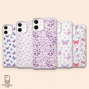 Funda para teléfono con diseño de mariposa y cierre de resorte para iPhone 17Pro, 16, 15, 14, 13, 12, Samsung S26, S25, S24, S23Fe, A16, A56, Pixel 10, 9Pro